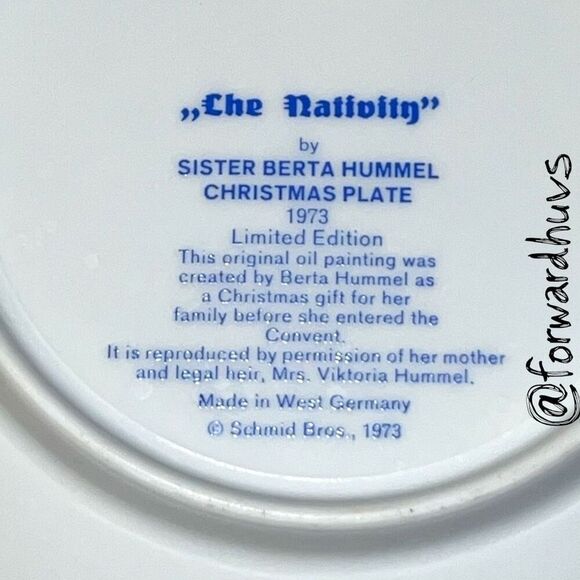 1973 Schmid “The Nativity” – Sister Berta Hummel – No Box - Picture 3 of 6